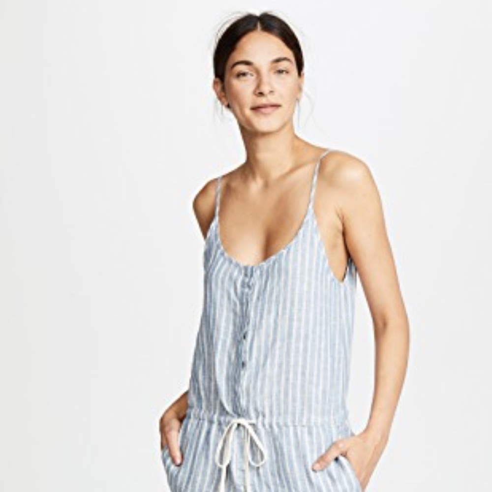 Enza Costa Linen Strappy Jumpsuit